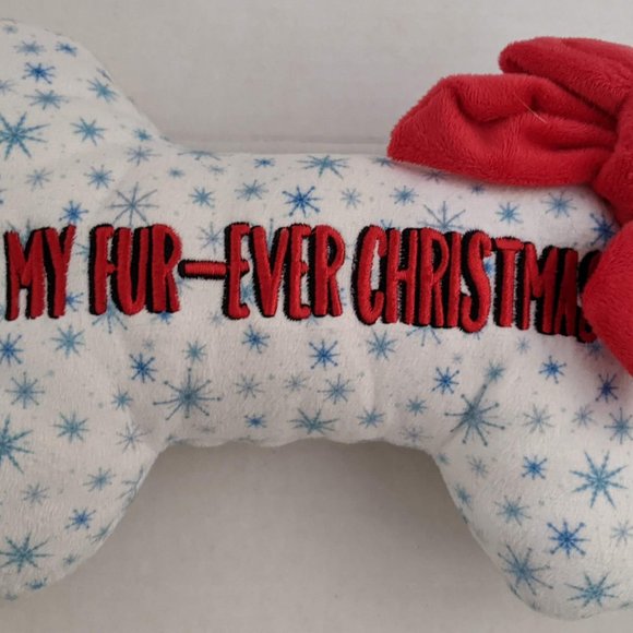 Frisco Holiday Fur-Ever Plush Bone Dog Toy - Picture 1 of 5